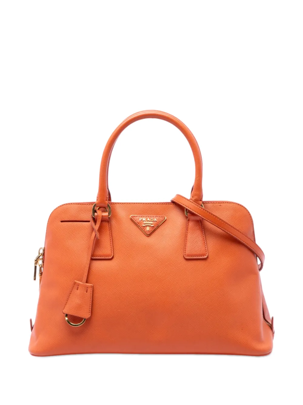 Prada Pre-Owned 2013-2026 mittelgroße Saffiano Lux Promenade Satchel-Tasche - Orange