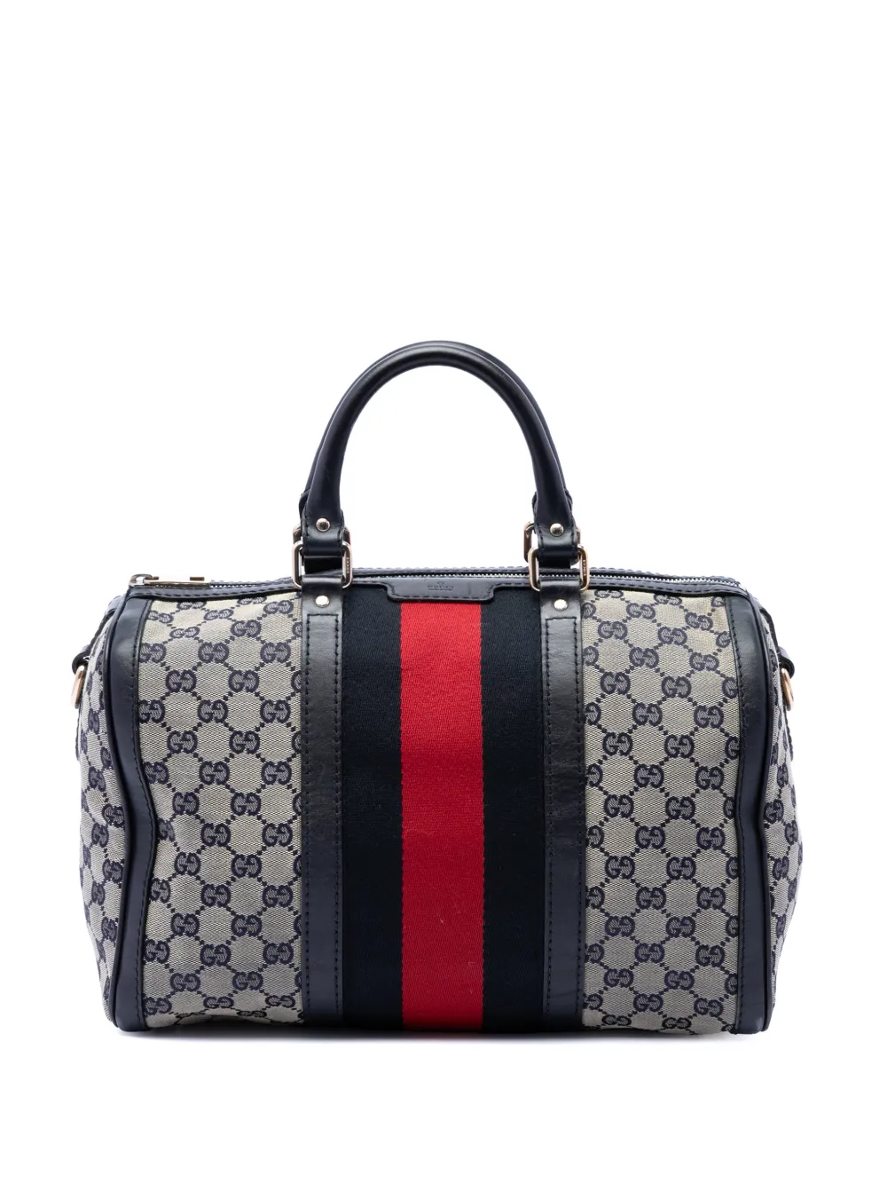 Gucci Pre-Owned Borsa a tracolla Joy Boston media in tela GG con decorazione Web 2016-2026 - Toni neutri