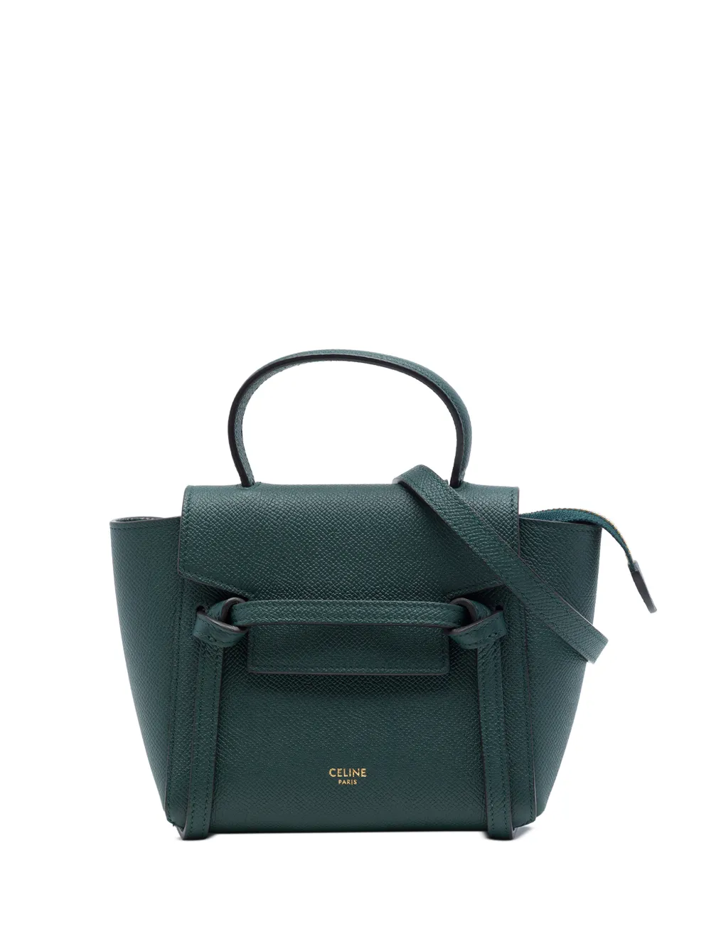 Celine Pre-Owned 2020 Pico Grained Calfskin Belt Bag satchel - Green