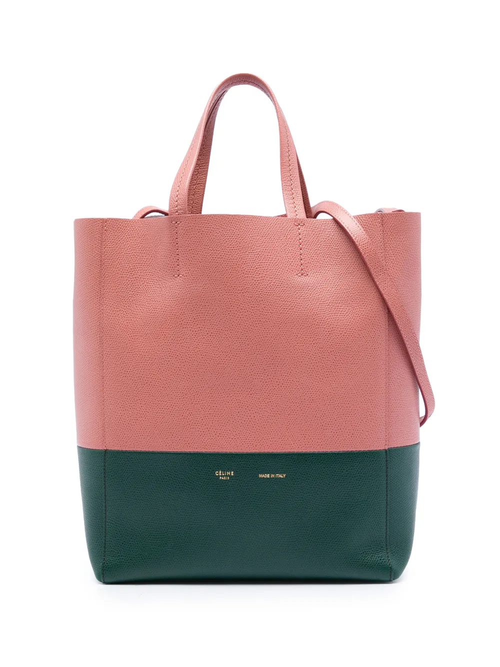 Celine Pre-Owned 2015 Small Bicolor Grained Calfskin Vertical Cabas Tote satchel - Pink