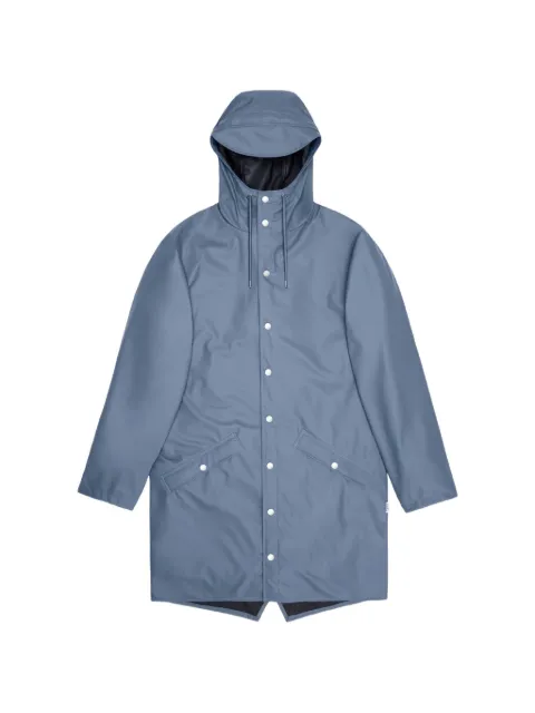 Rains hooded press-stud coat