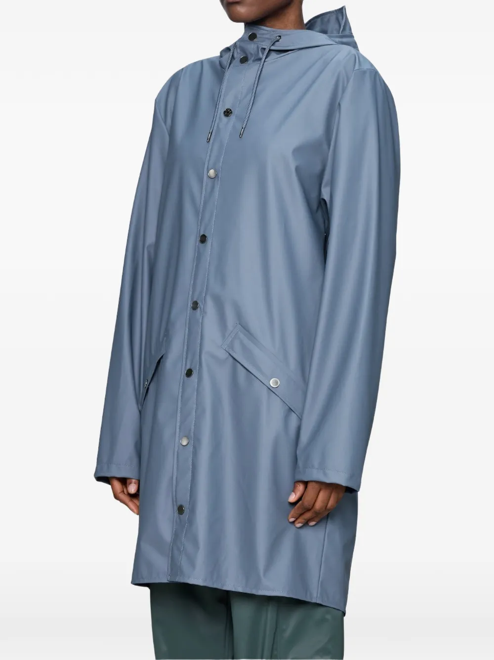 Rains Jack met capuchon en drukknoop Blauw