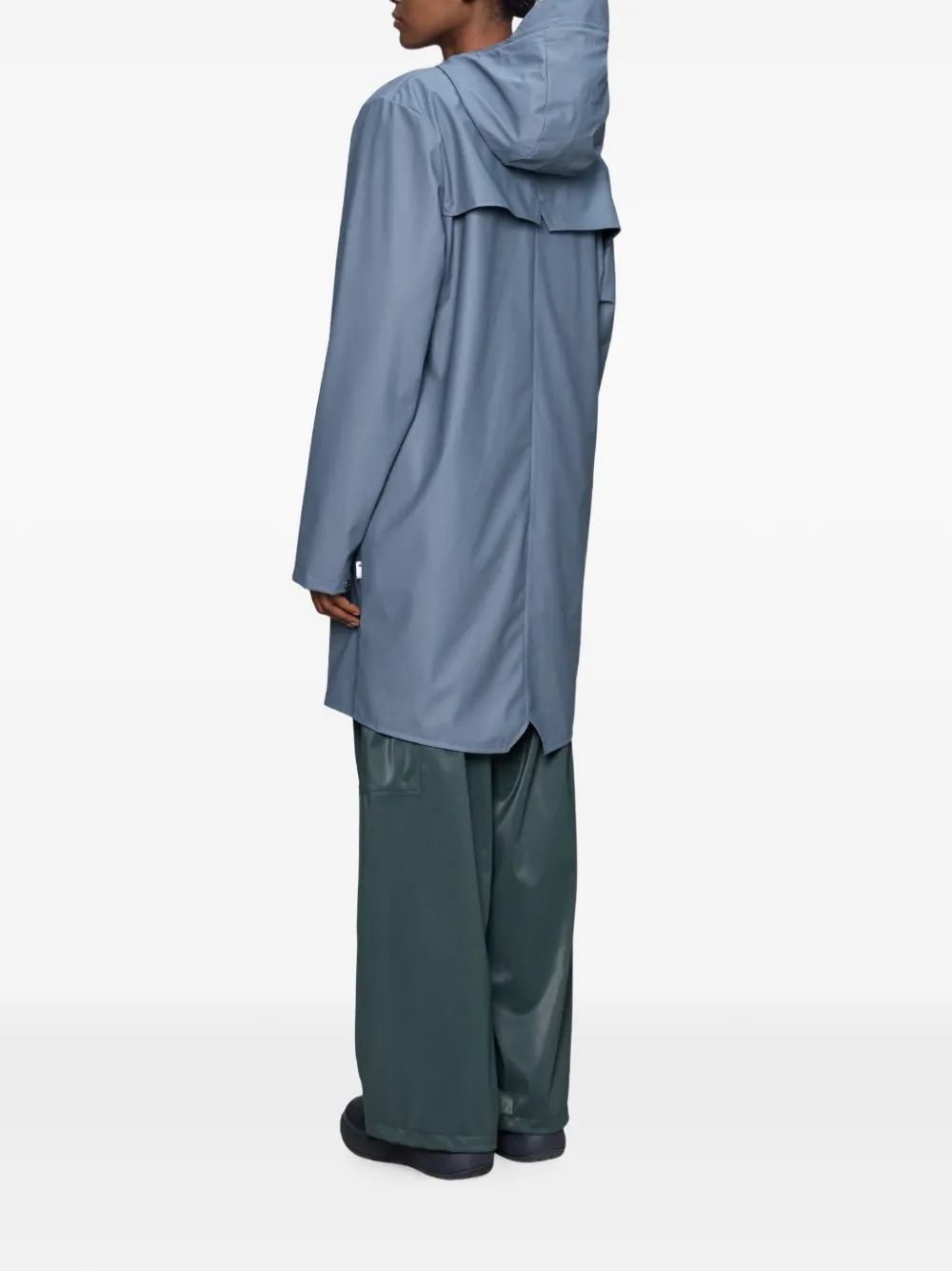 Rains Jack met capuchon en drukknoop Blauw