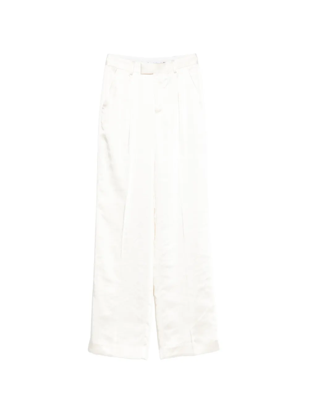 Self-Portrait cream satin trousers