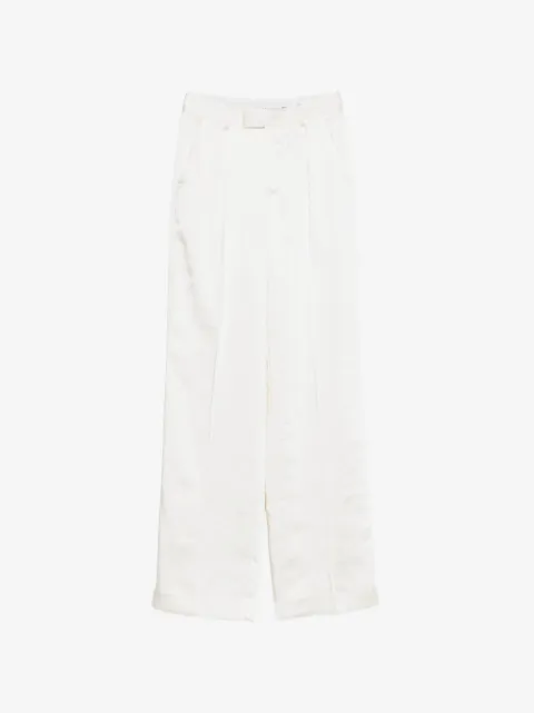 Self-Portrait pleated satin-finish tailored trousers