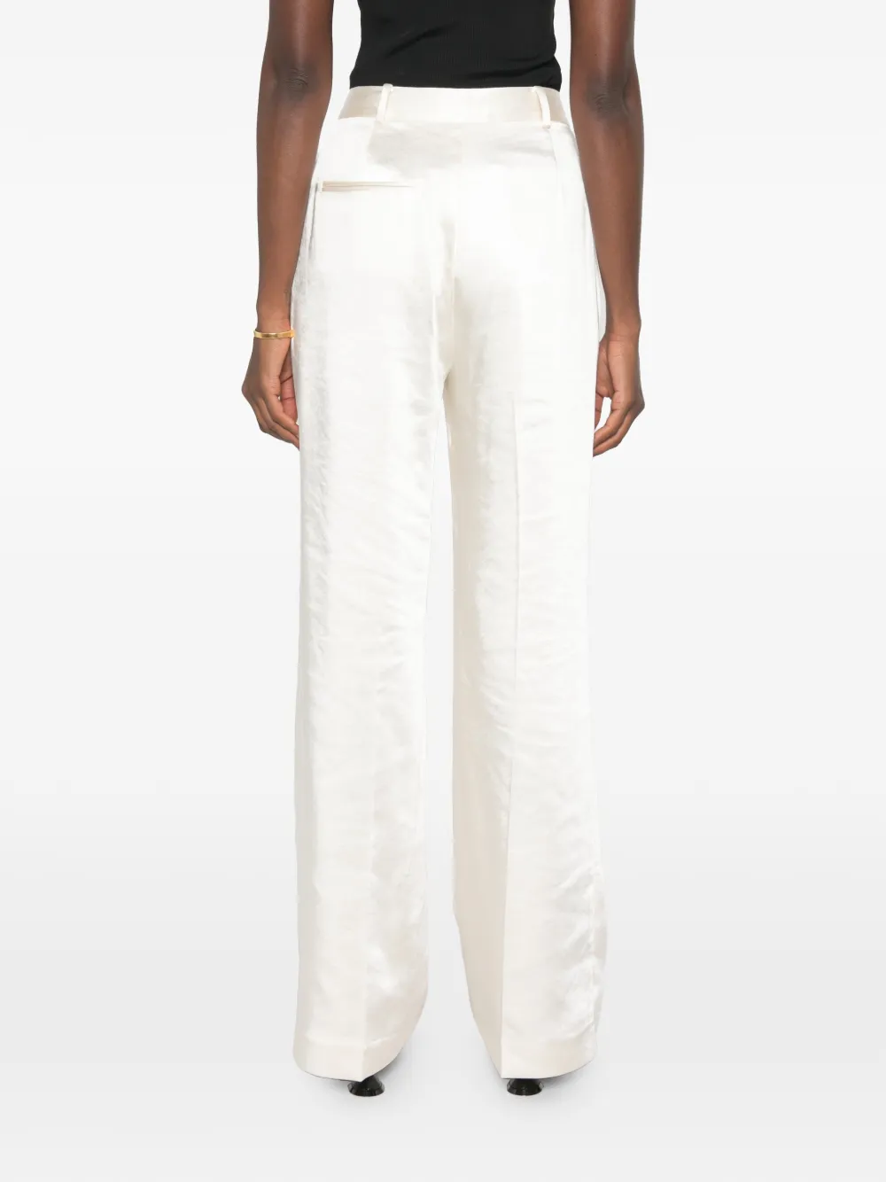 Self-Portrait Satijnen broek Beige