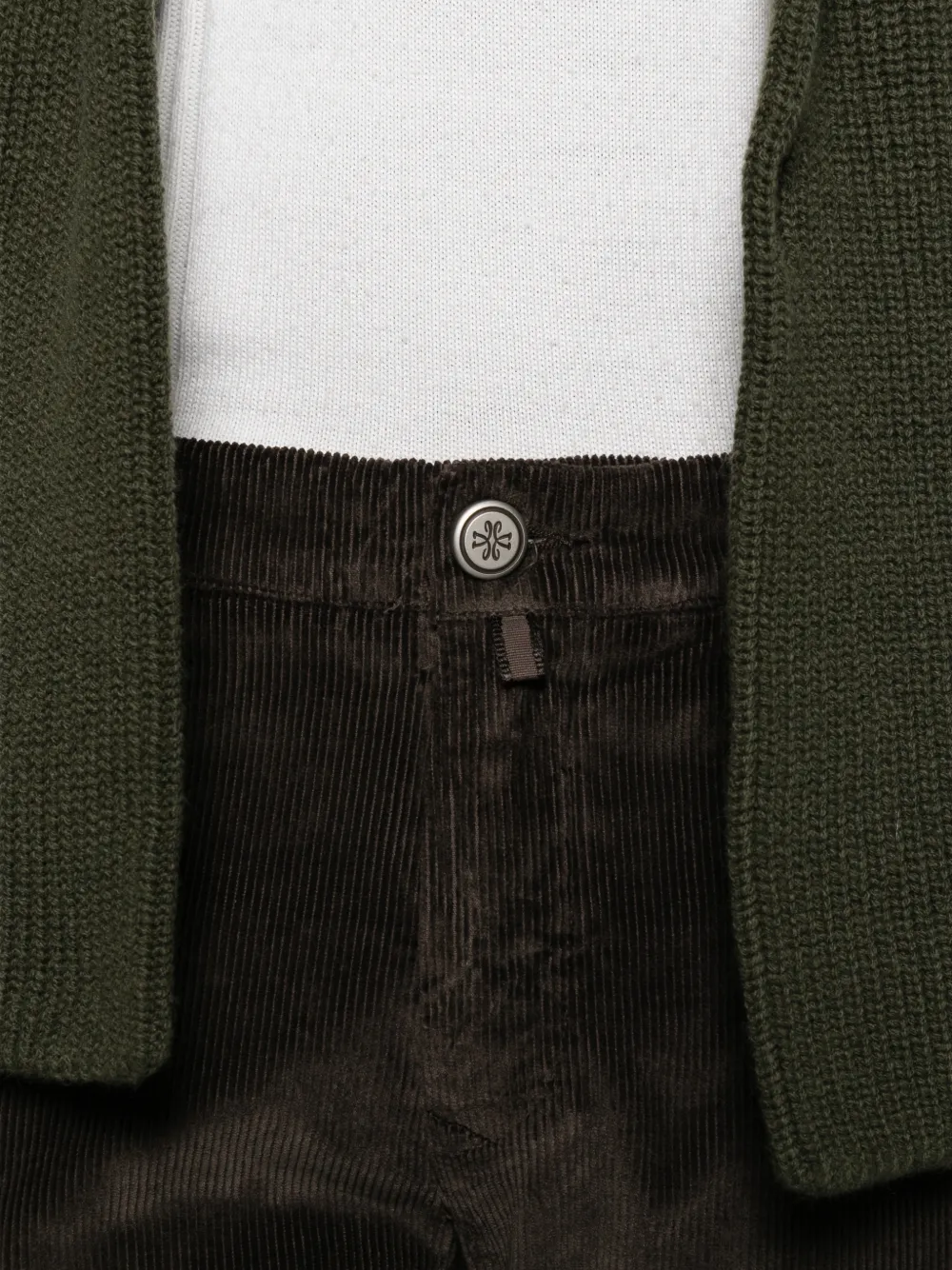 Jacob Cohën Ribfluwelen broek met riemlussen Bruin