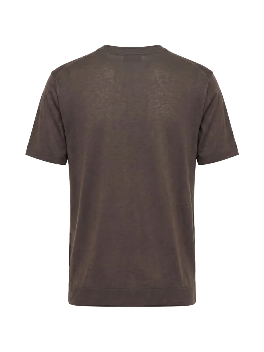 Altea Linnen T-shirt met ronde hals Bruin
