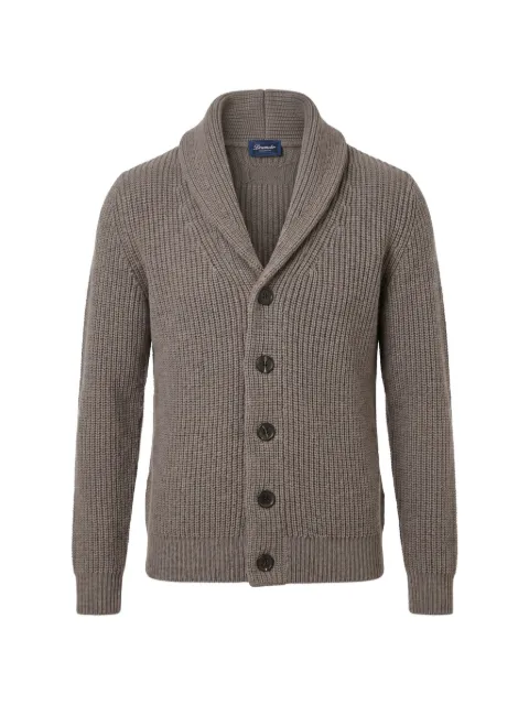Drumohr ribbed-knit shawl-collar sweater
