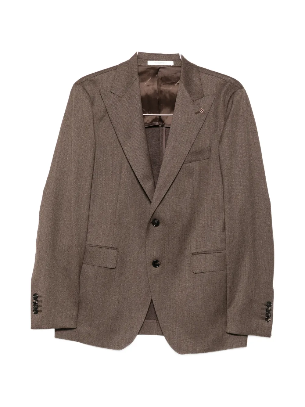 Tagliatore peak-lapels wool suit - Marrone