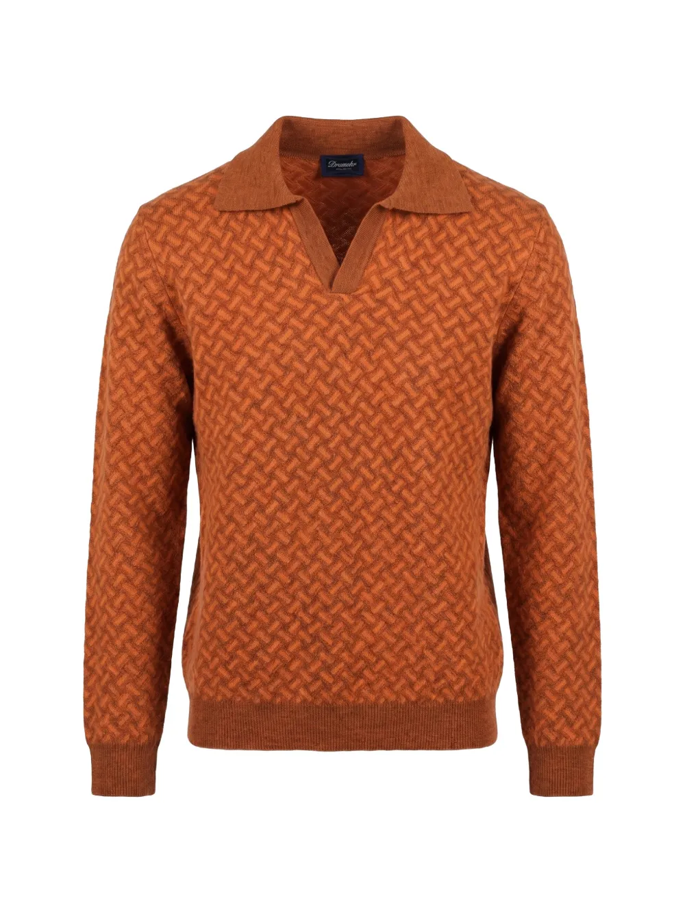Drumohr geometric-pattern cashmere sweater - Arancione
