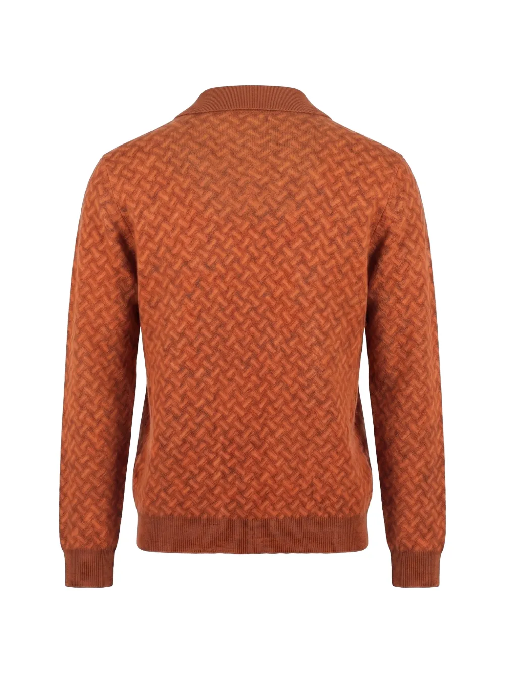 Drumohr Kasjmier trui met geometrisch patroon Oranje