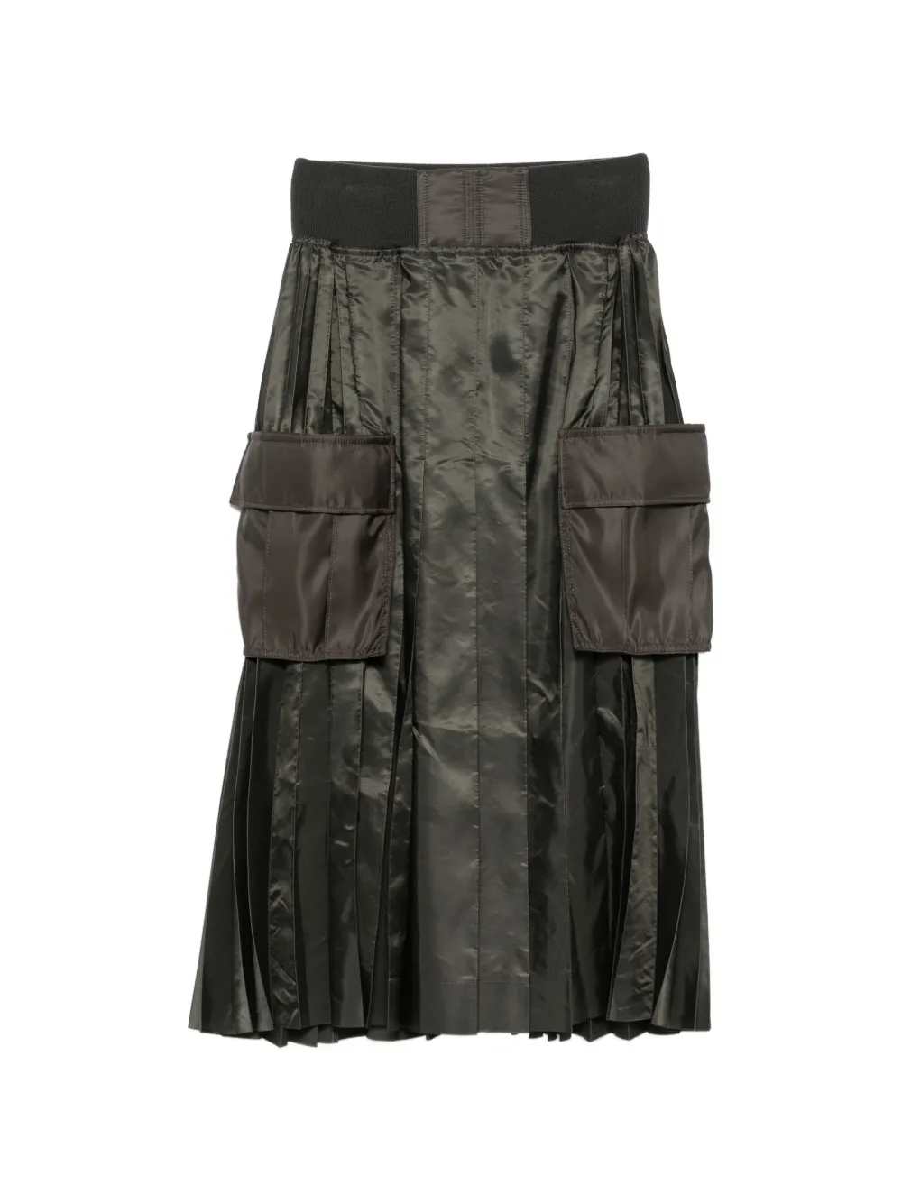 sacai pleated midi utility skirt