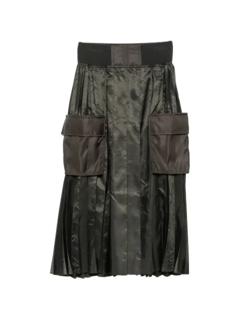 sacai pleated midi utility skirt