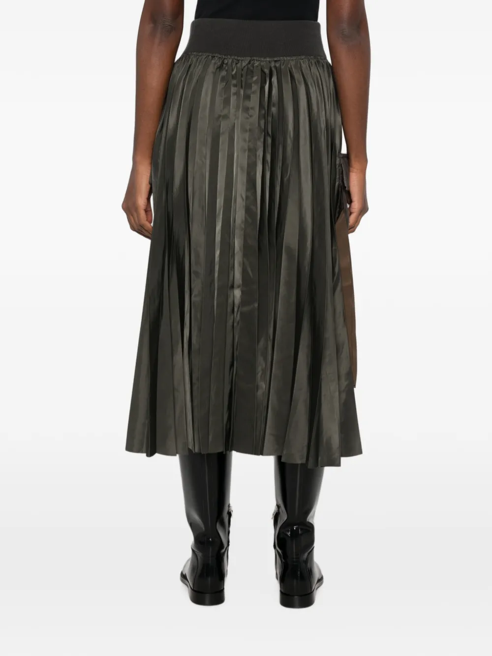 sacai Geplooide midi-cargo rok Groen