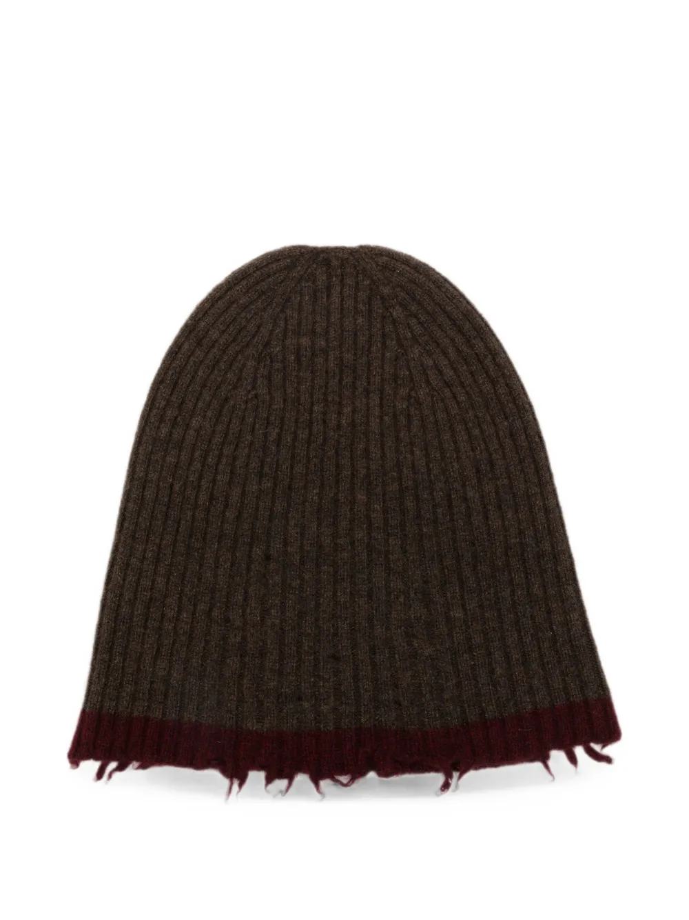 Uma Wang ribbed-knit frayed beanie hat - Grigio