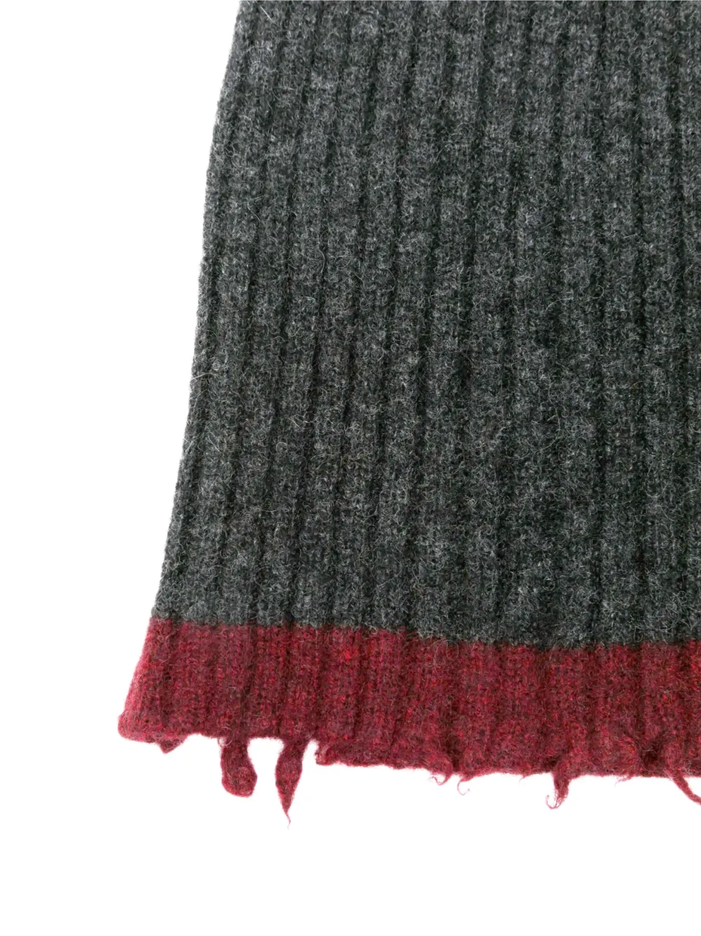 Uma Wang ribbed-knit frayed beanie hat - Grigio