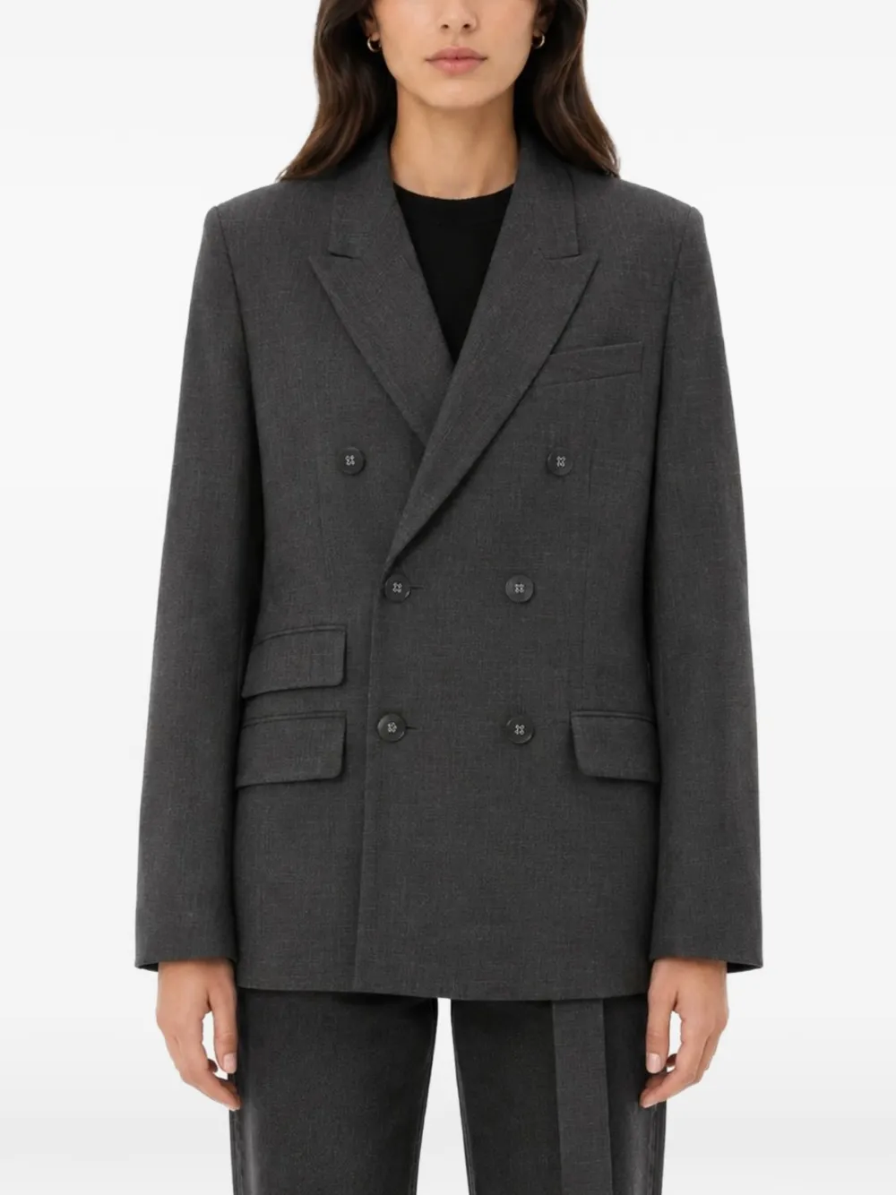 AMI Paris Blazer met dubbele rij knopen Grijs