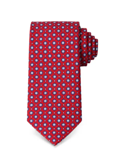 Bona Furtuna corbata de seda con estampado geométrico