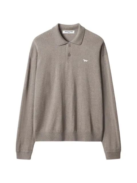 Maison Kitsuné Fox-patch long-sleeve polo shirt