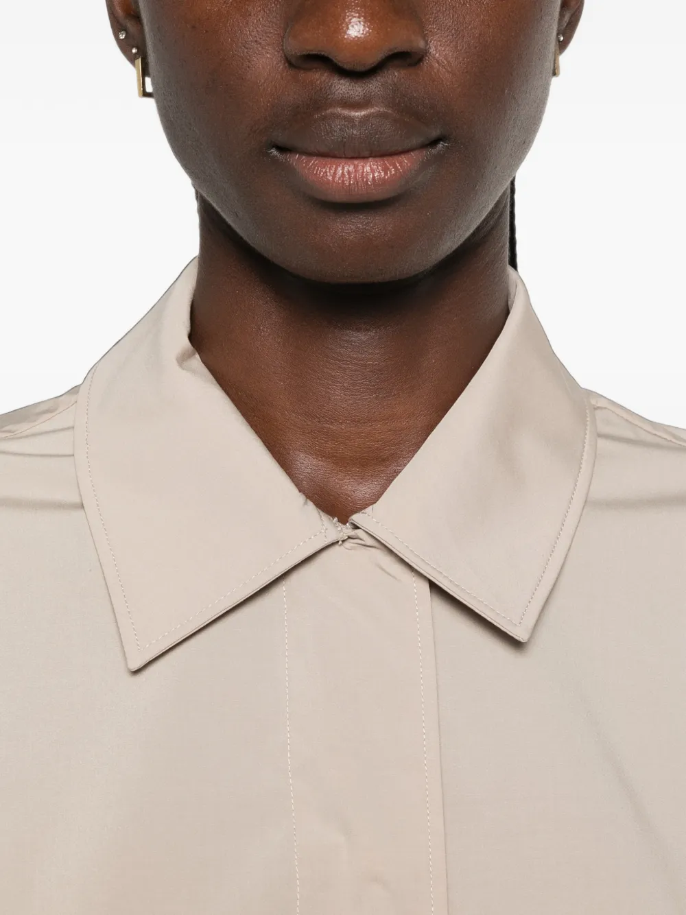 Herno Blouse met elastische afwerking Beige