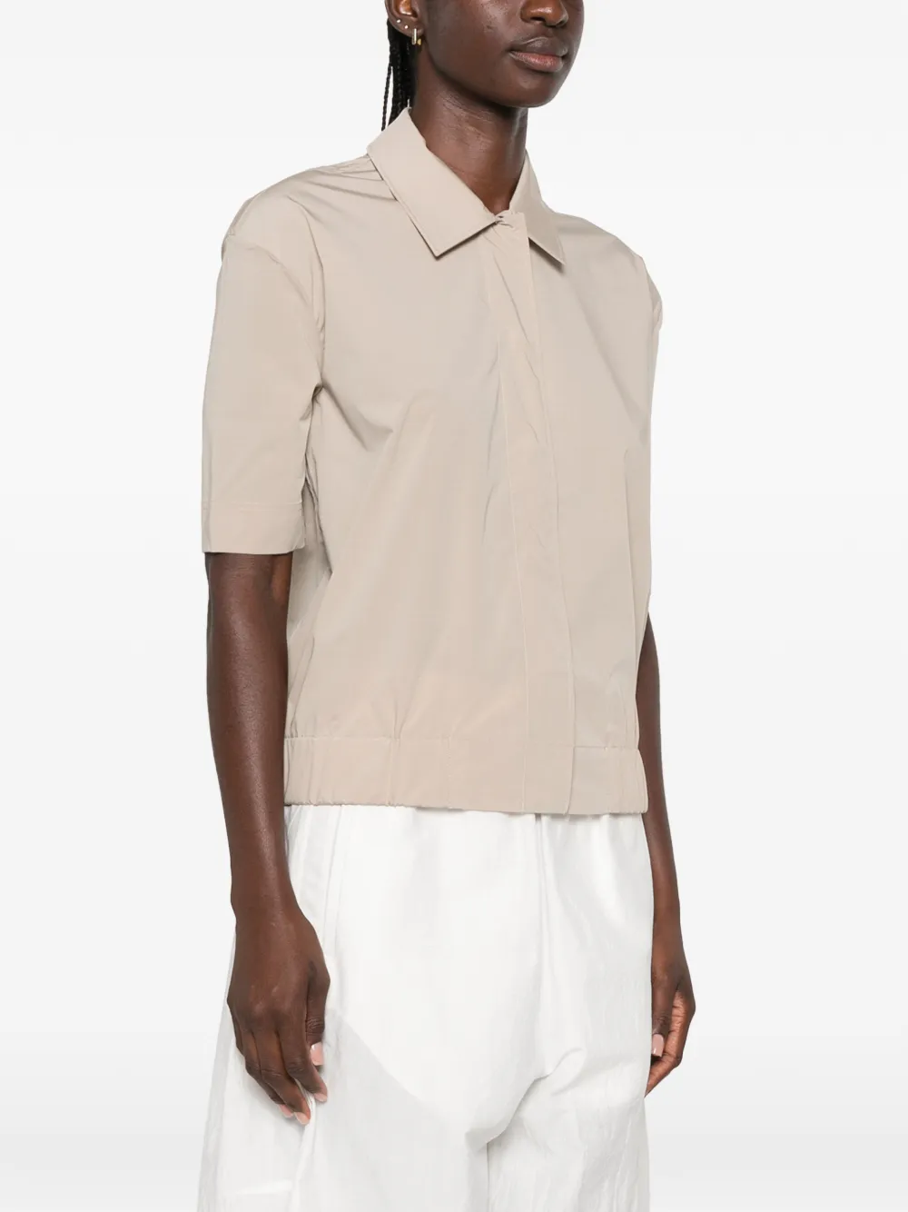 Herno Blouse met elastische afwerking Beige