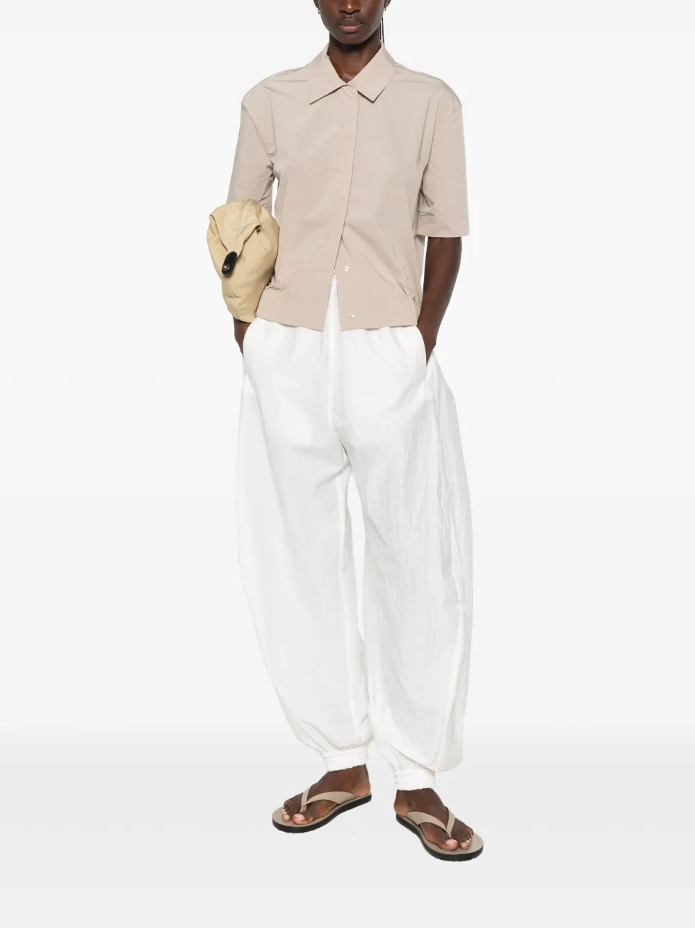 Herno Blouse met elastische afwerking Beige