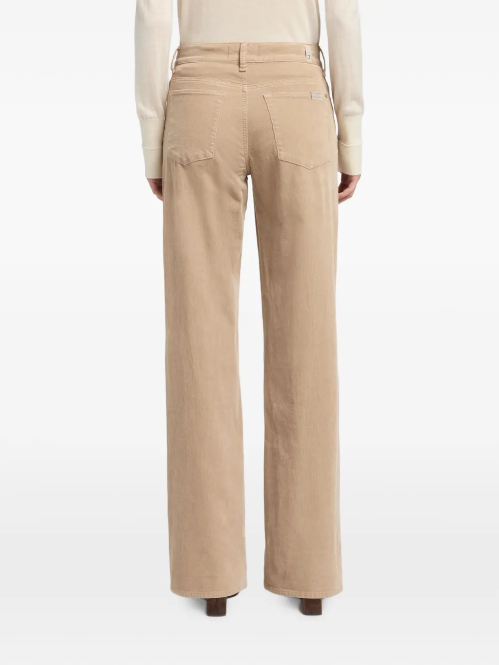7 For All Mankind Ribfluwelen broek met wijde pijpen Beige