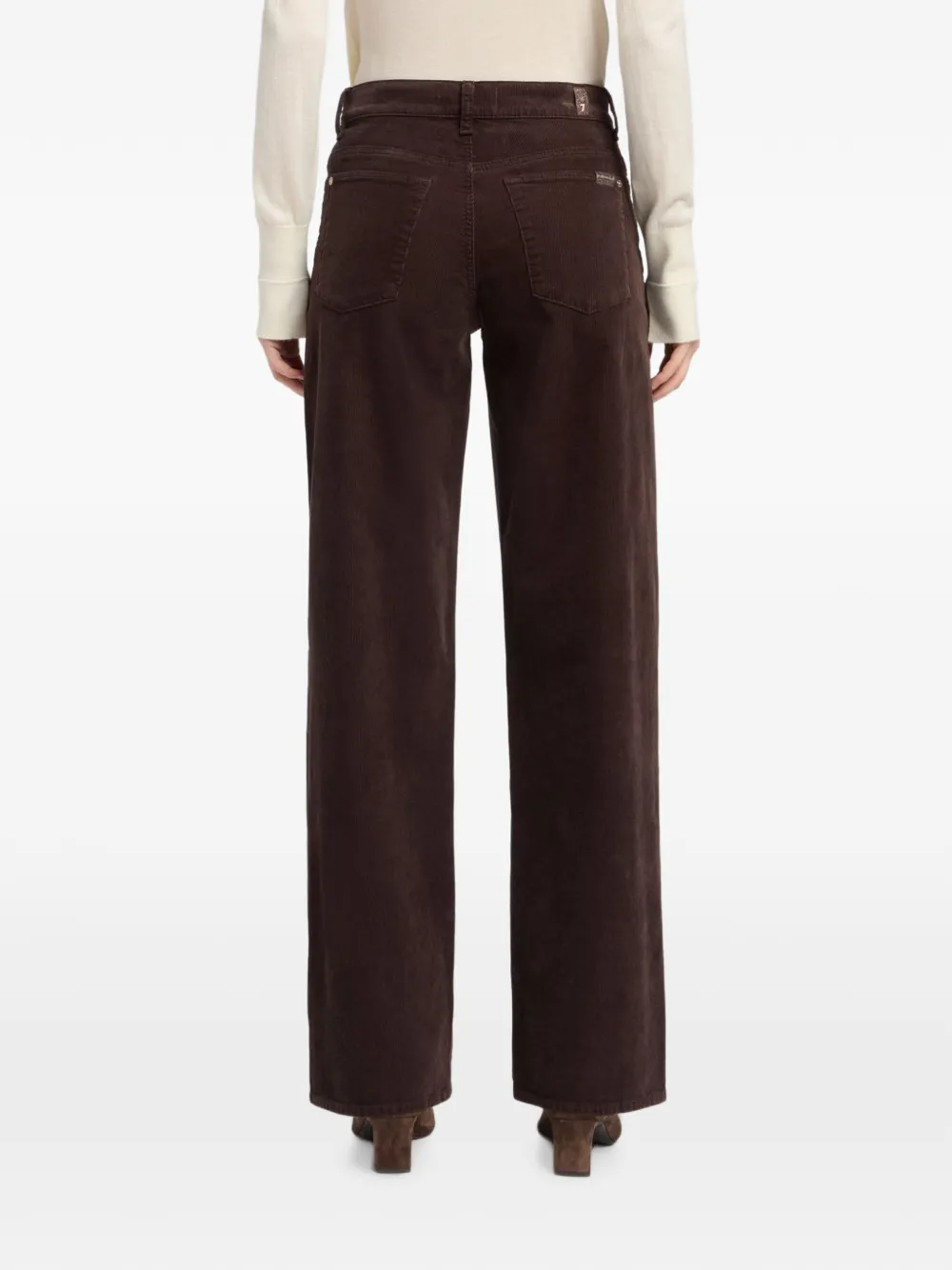 7 For All Mankind Ribfluwelen straight broek Bruin
