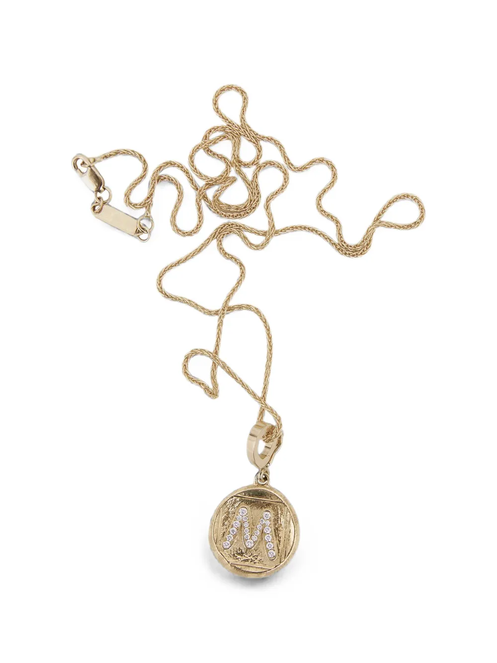 Azlee diamond initial coin pendant - Oro