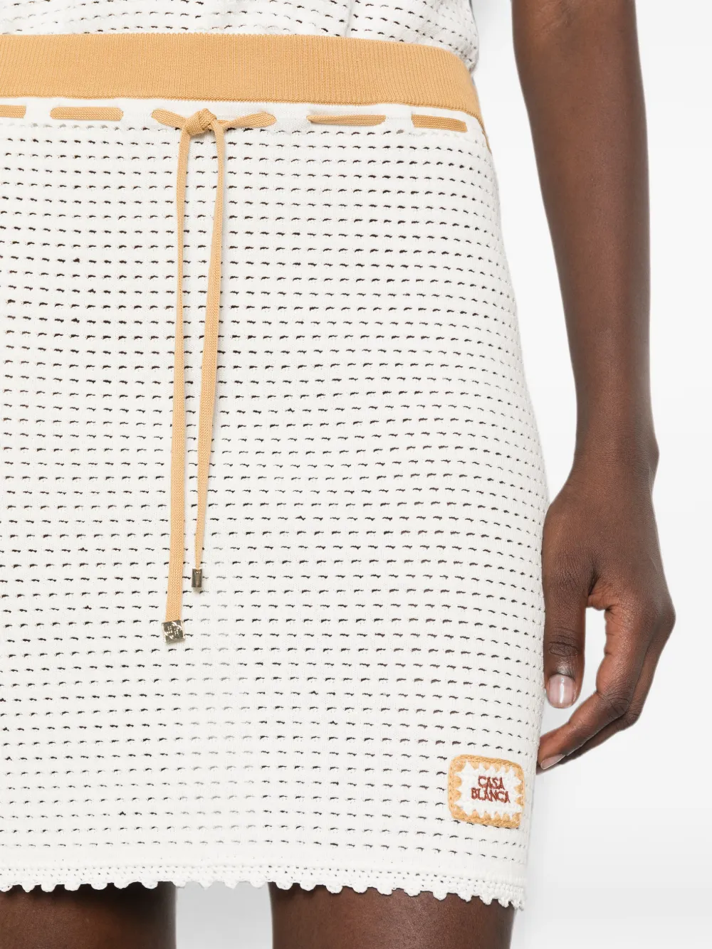 Casablanca Mini-rok met trekkoordtaille Wit