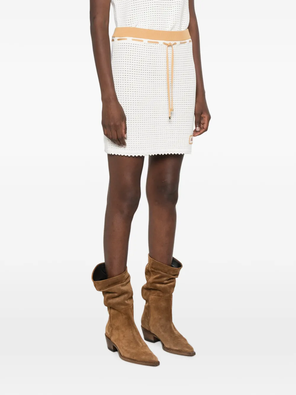 Casablanca Mini-rok met trekkoordtaille Wit