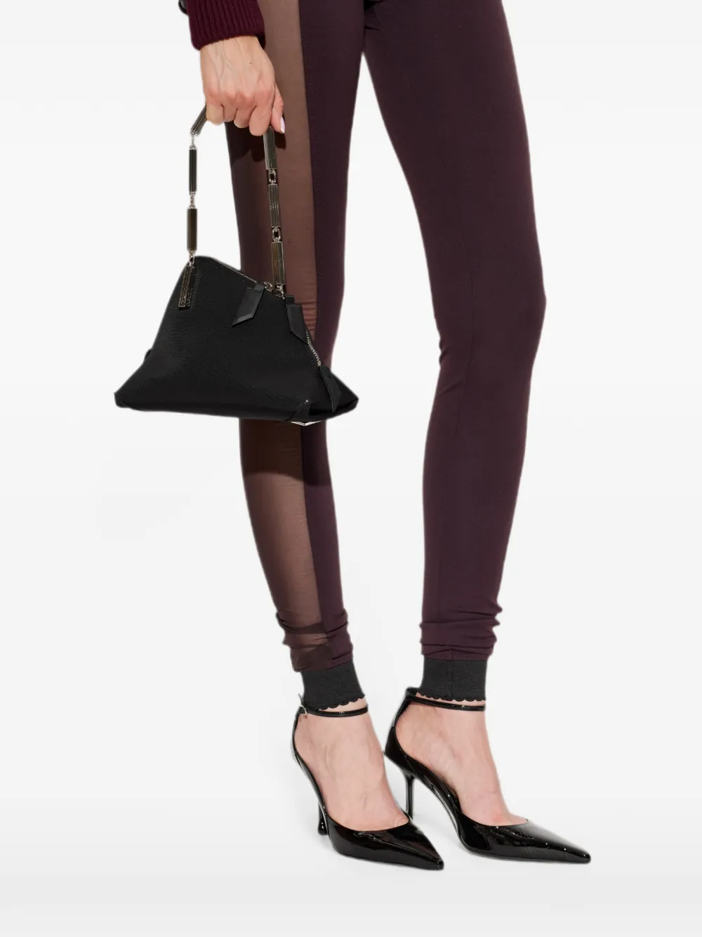 The Attico La Scala clutch met ketting Zwart