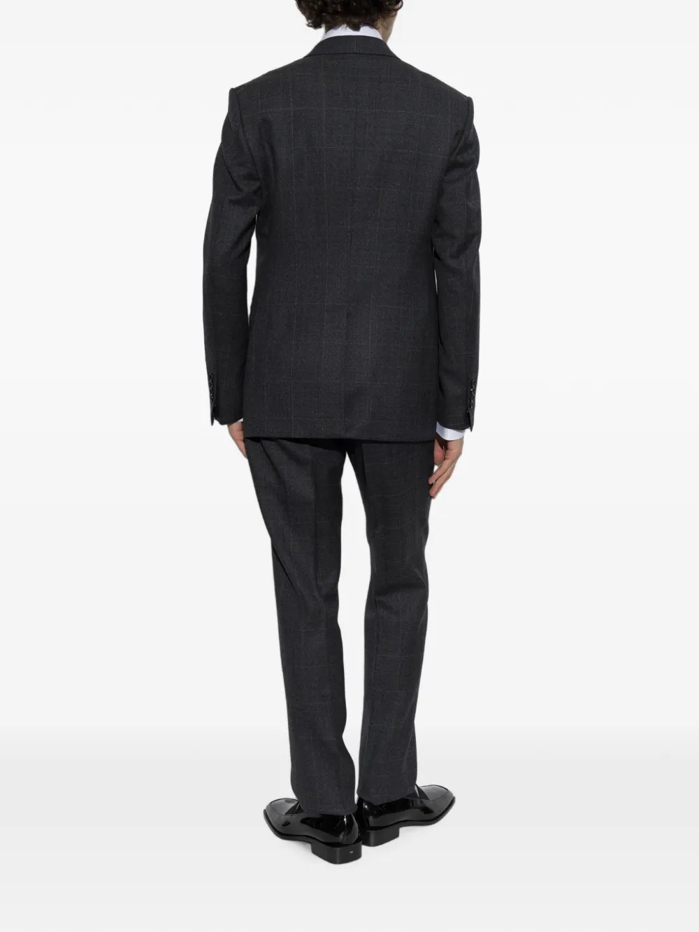 Tom Ford Check-pattern Wool Suit In Gray