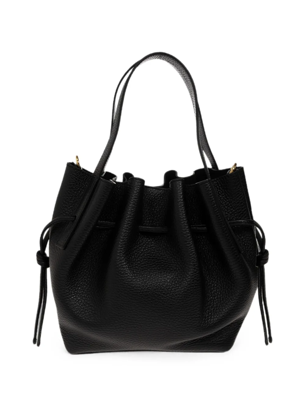 Yuzefi Scallop mini-bucket-tas met korreltextuur Zwart