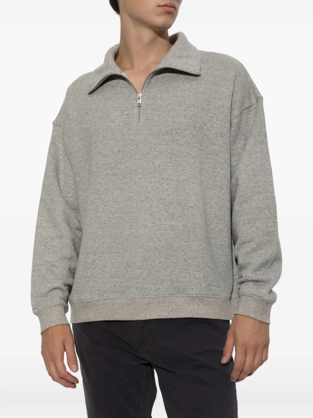 FRAME Sweater met korte rits Grijs