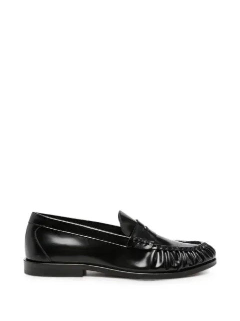 VINNY'S ruched-detail leather loafers