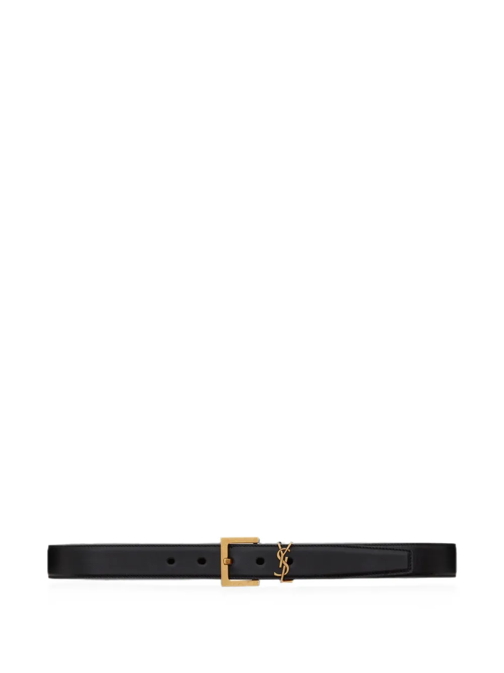 Saint Laurent Cassandre Vadim reversible belt in smooth leather - Schwarz