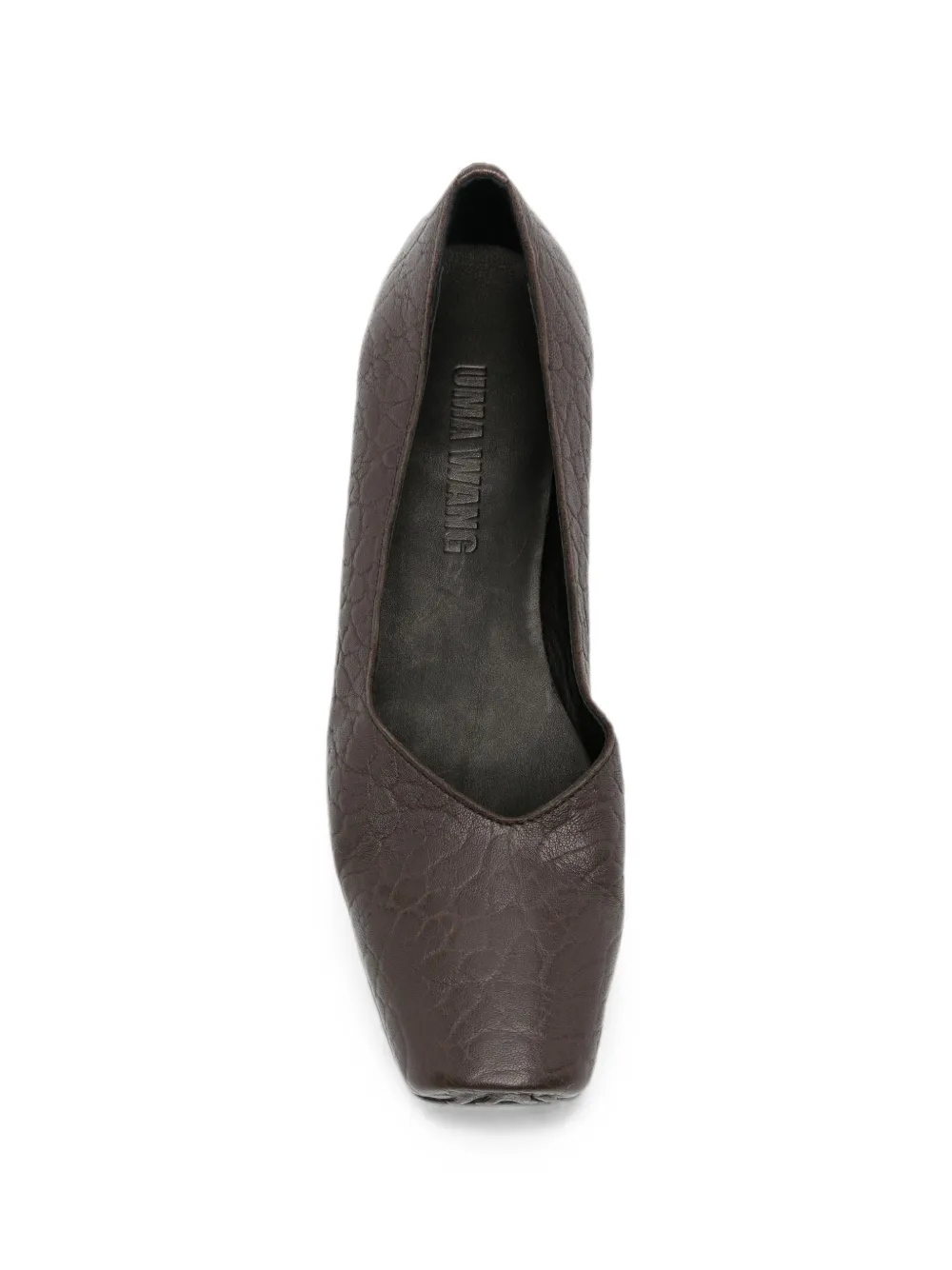 Uma Wang crinkled-effect square-toe pumps Bruin