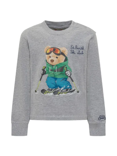 MC2 Saint Barth Kids skiing bear-print long-sleeve T-shirt