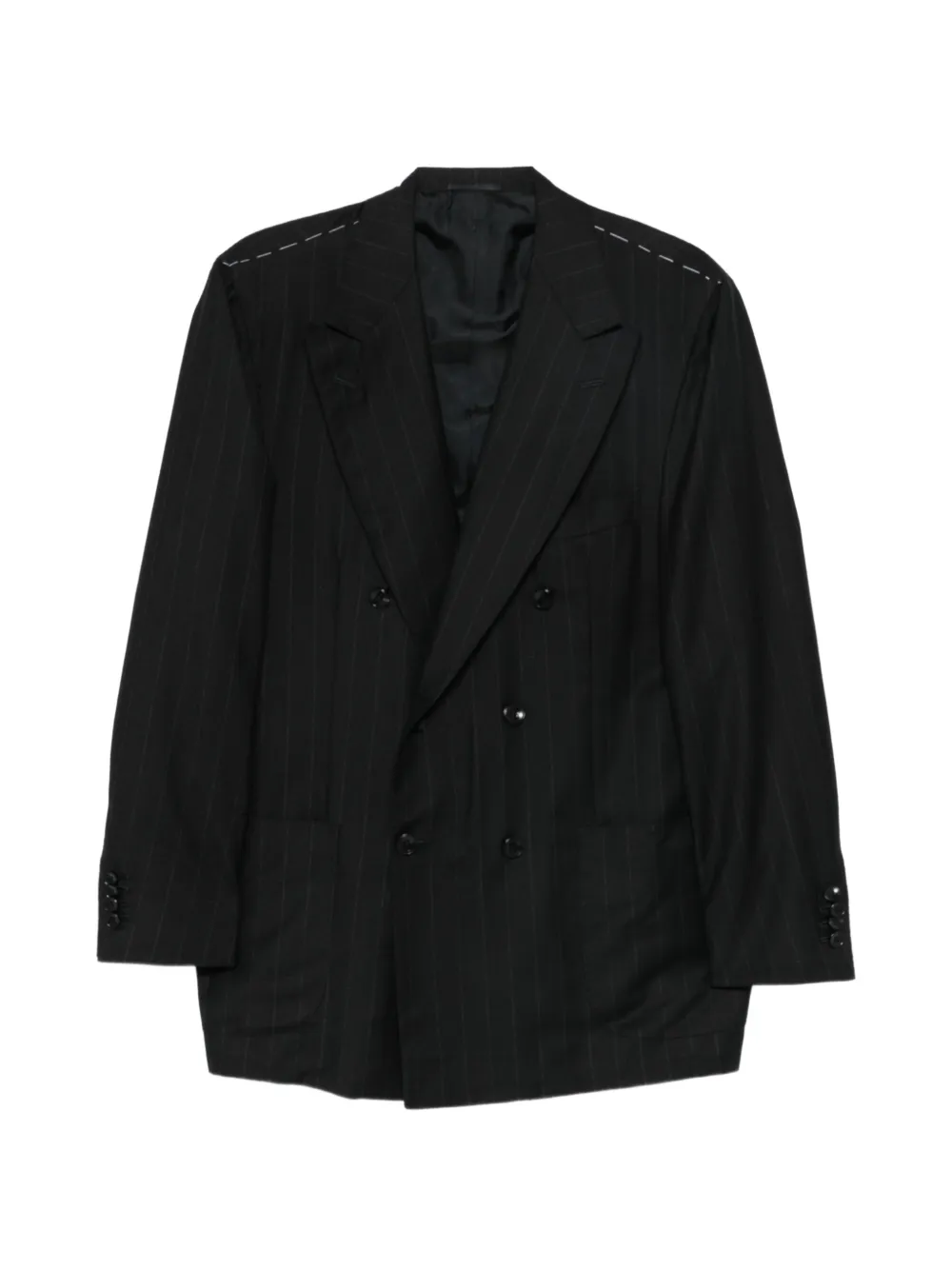 Kiton pinstripe double-breasted suit - Blau
