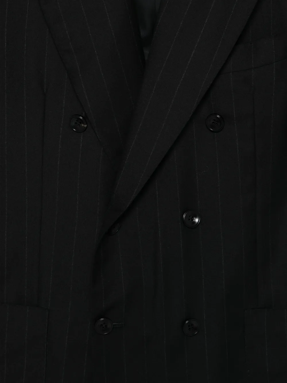 Kiton pinstripe double-breasted suit Blauw