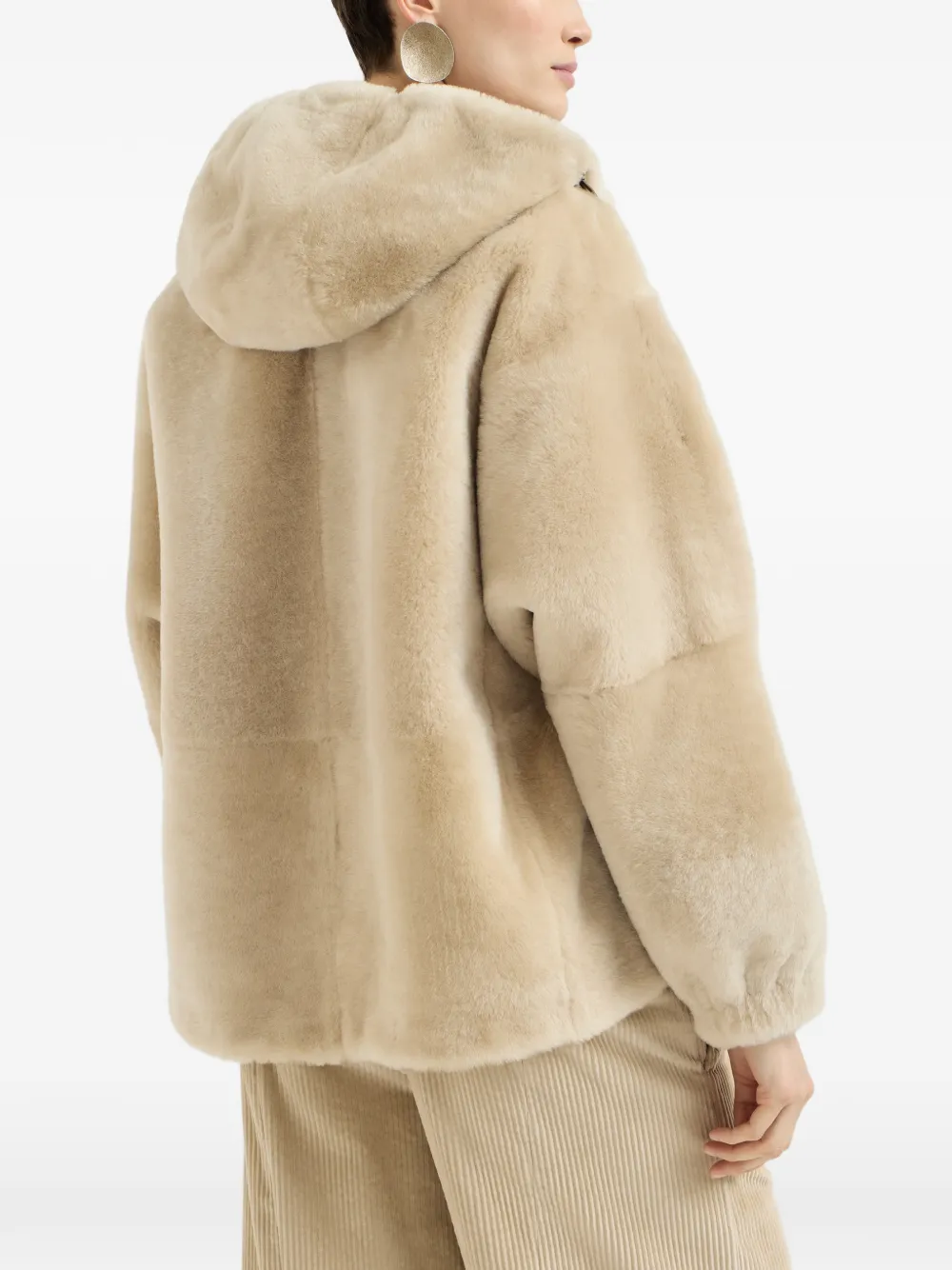 BRUNELLO CUCINELLI 셔링 후드 아우터 자켓
