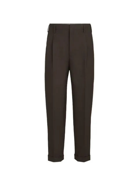 Brunello Cucinelli virgin-wool diagonal trousers with double pleats