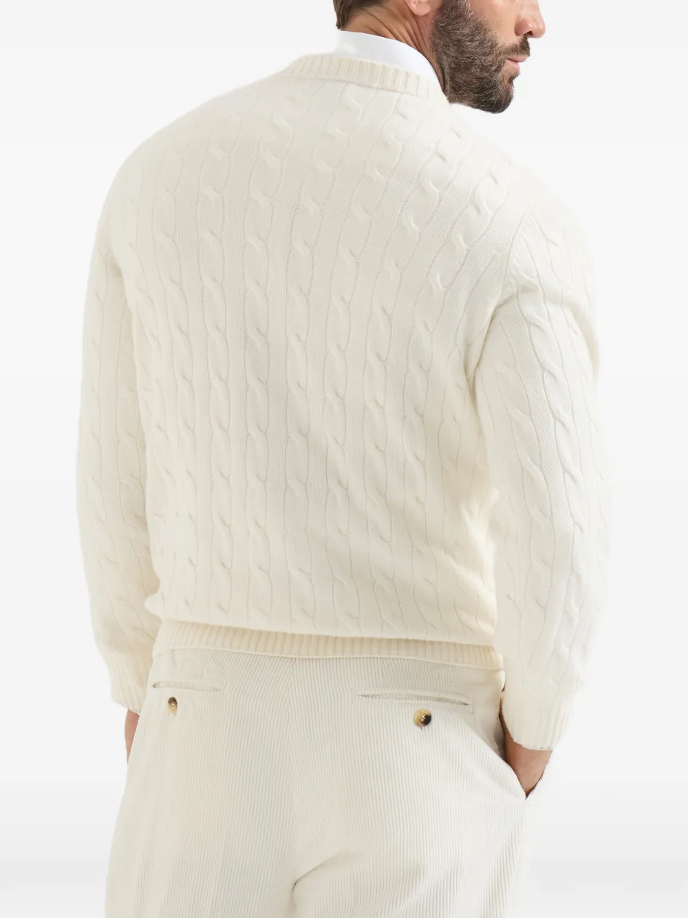Brunello Cucinelli cable-knit cashmere sweater Wit