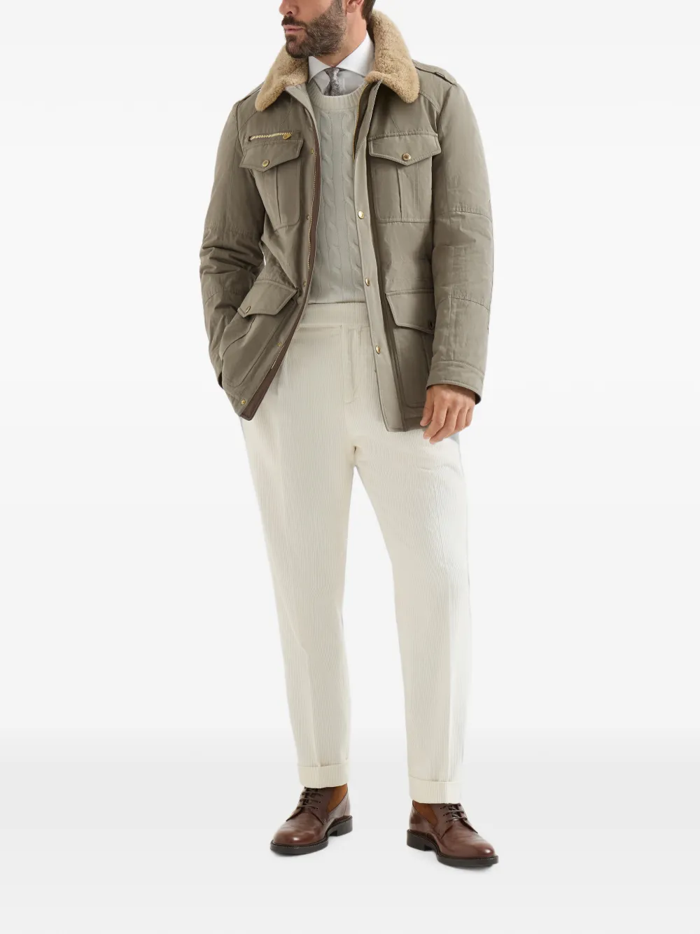 Brunello Cucinelli cable-knit cashmere sweater Wit
