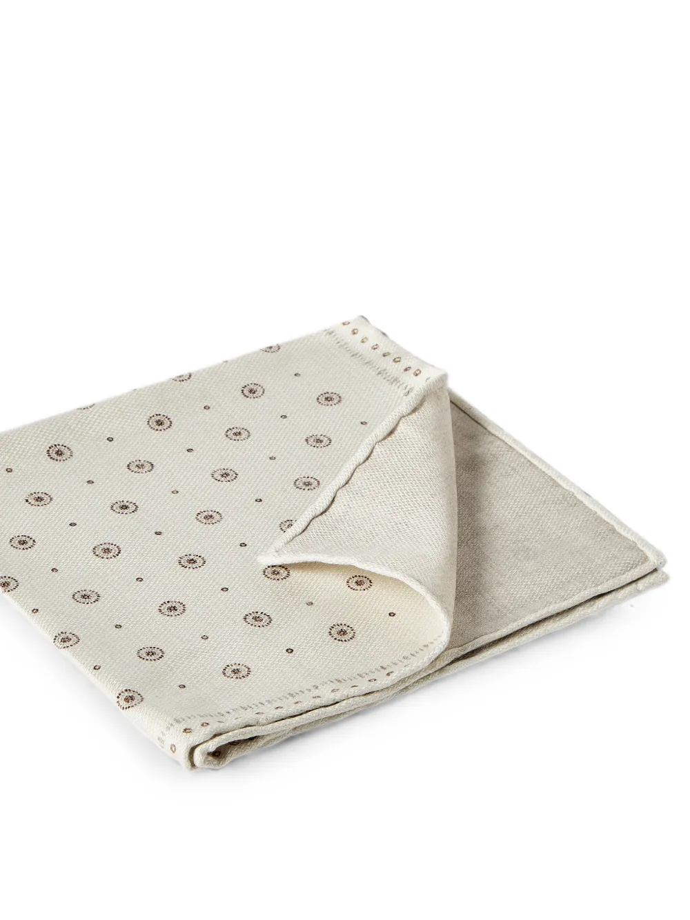 Brunello Cucinelli Zijden pochet met geometrisch patroon Beige