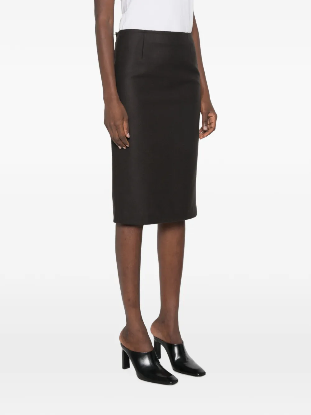 MM6 Maison Margiela Asymmetrische midi-rok met split aan de achterkant Bruin