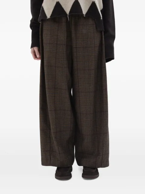 Phisique Du Role check-pattern wide-leg trousers
