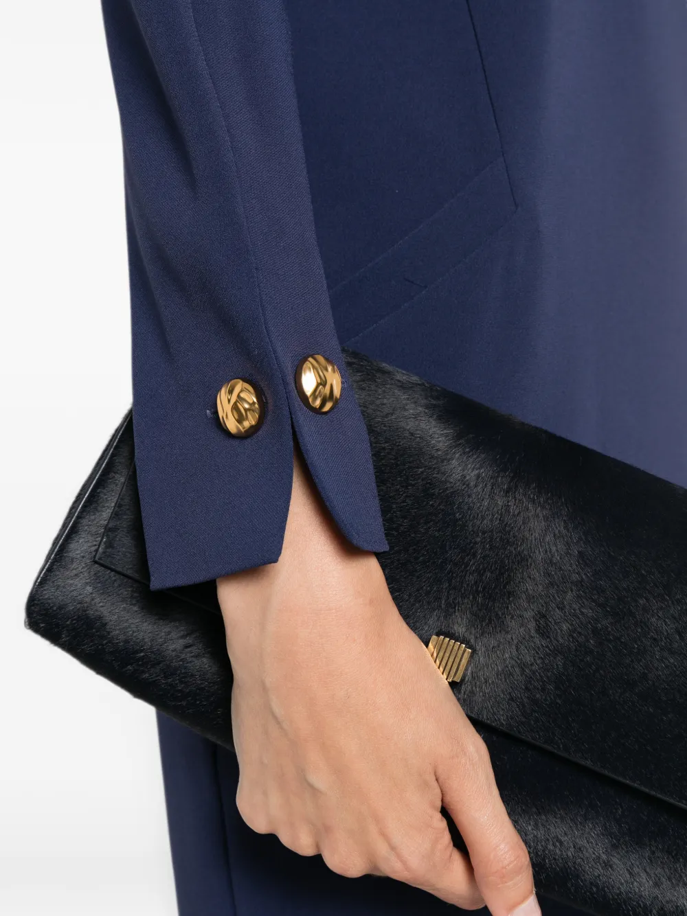 Max Mara button-cuff mini dress Blauw